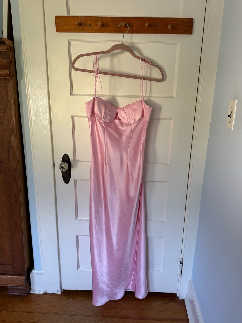 Anna October Pink Satin Mini Dress